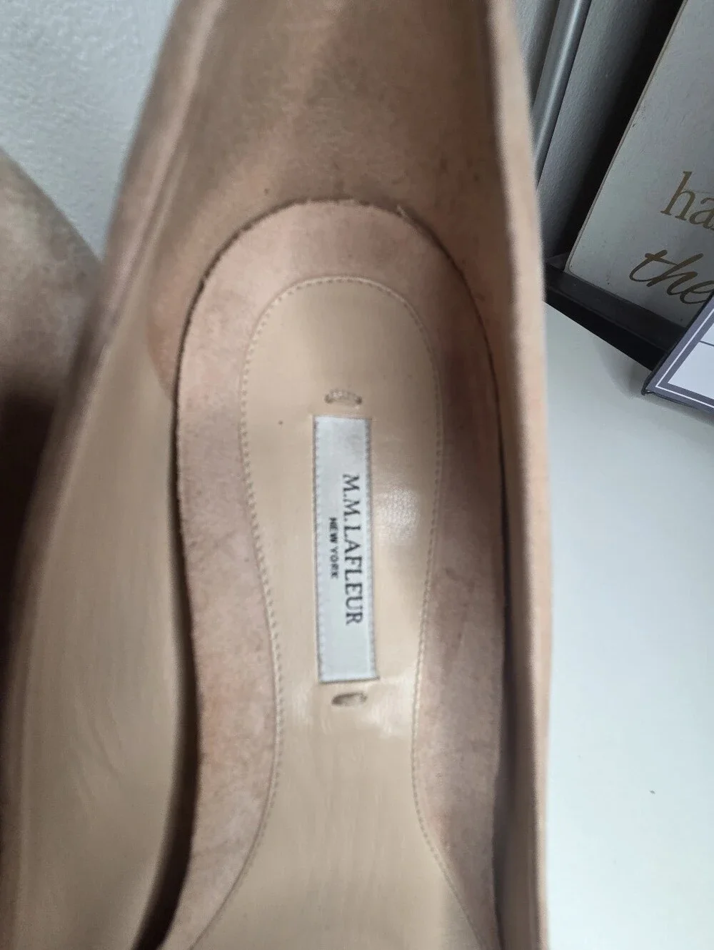 MM. Lafleur Beige Suede Pointed Toe Slip-On Stiletto Pumps US 9- 39.5